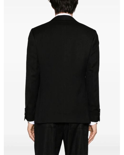Lardini Black Single-Breasted Wool-Blend Blazer for men