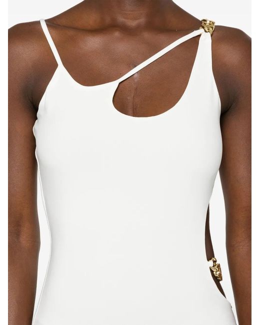 Nissa White Cut-Out Midi Dress
