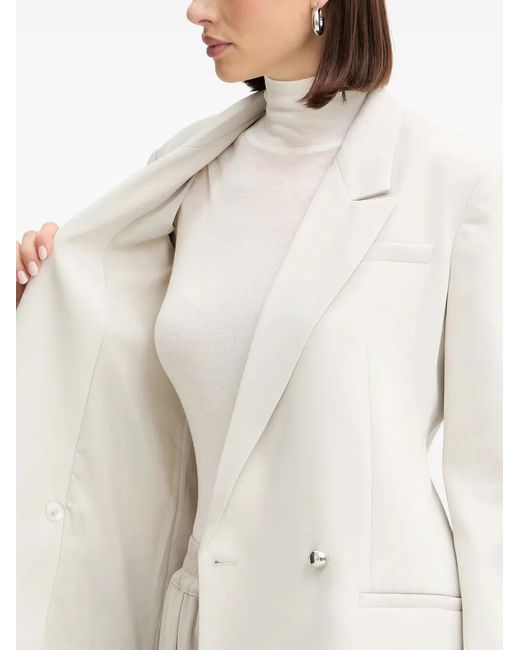 ARMANI EXCHANGE White Double-Breasted Blazer