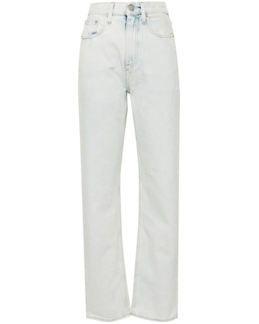 Calvin Klein Gray High-rise Straight-leg Jeans