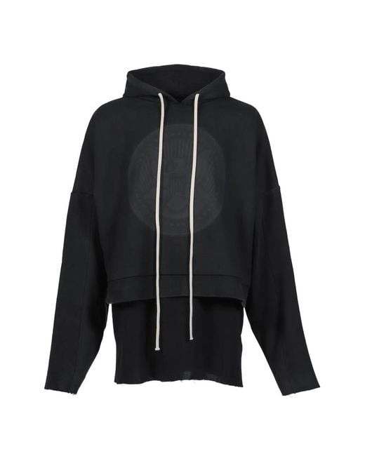 ARNODEFRANCE Black Overlapped Cropped Hoodie for men