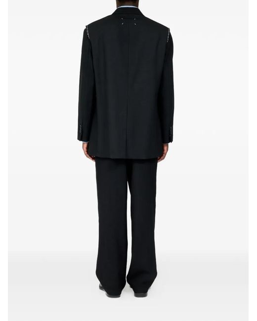 Maison Margiela Black Exposed-Stitching Blazer for men