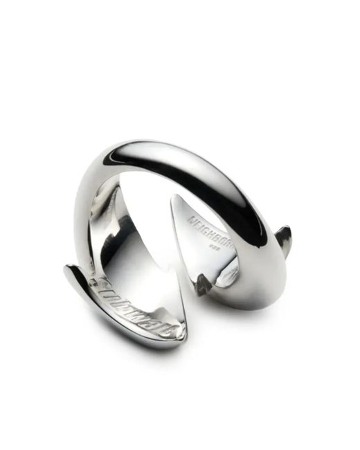Neighborhood Black X Subware Sterling Ring for men