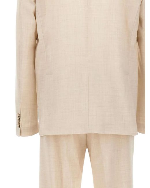 Emanuel Ungaro Natural Double-Breasted Peak-Lapel Suit for men