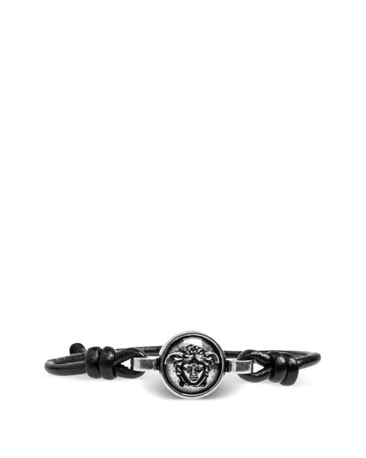 Versace White Medusa Leather Bracelet