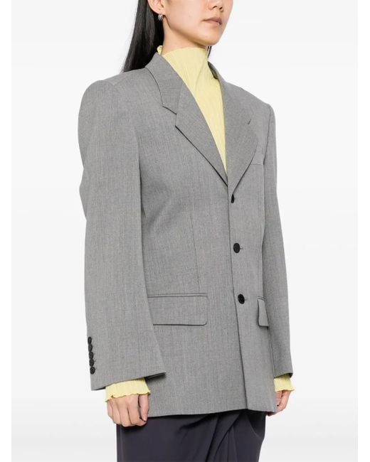 ALAINPAUL Gray Single-Breasted Blazer