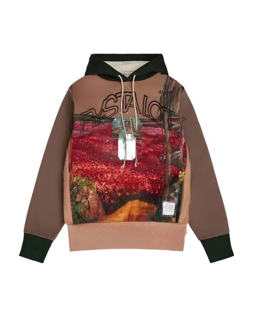 Advisory Board Crystals Red Graphic-Print Hoodie for men