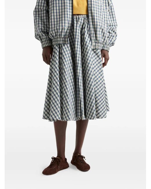 Prada Geruite Chambray Rok in het Gray
