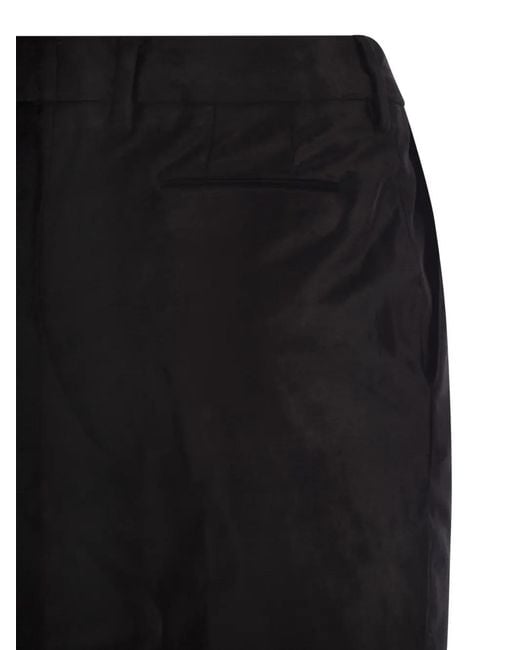 PT Torino Black New York Velvet Trousers