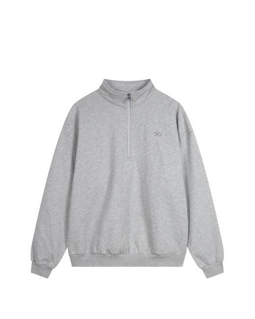 Alo Yoga Gray Accolade Quarter-Zip Sweatshirt for men
