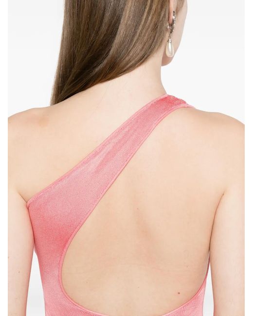 Self-Portrait Pink One-Shoulder Maxi Dress