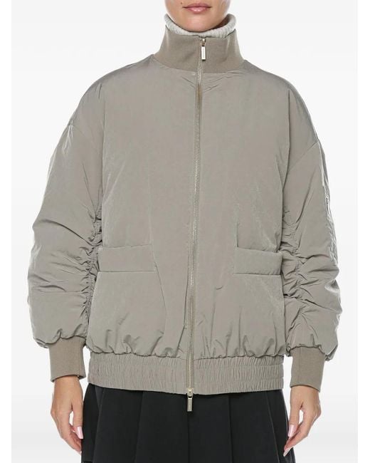 ARMANI EXCHANGE Gray Ruched-Sleeve Blouson Jacket