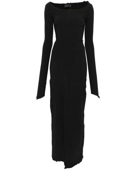 Marc Le Bihan Black Textured Maxi Dress