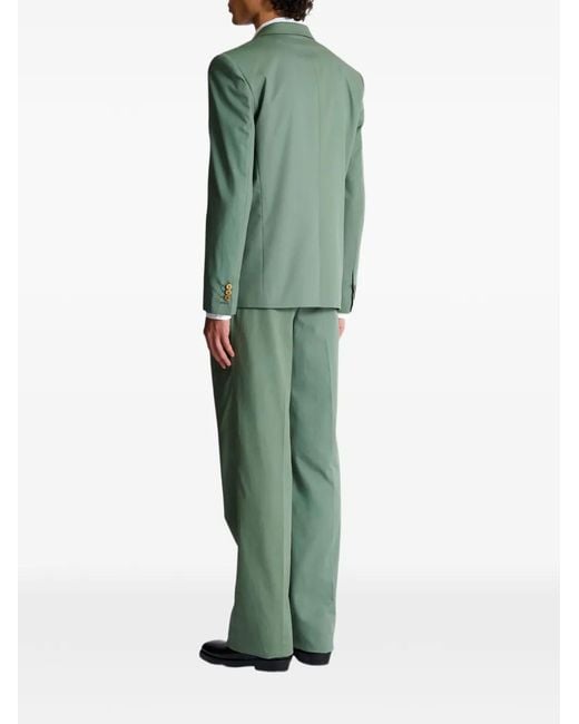 Balmain Green Single-Breasted Peak-Lapel Blazer for men