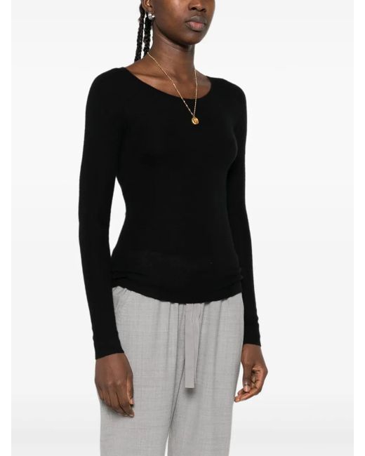 Eric Bompard Black Crew-Neck Sweater
