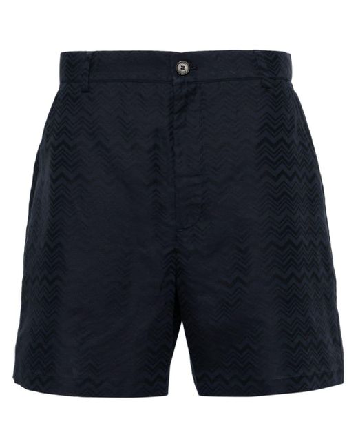 Missoni Blue Chevron-jacquard Chino Shorts for men