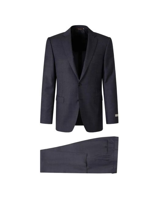 Canali Blue Button-Fastening Flap-Pocket Suit for men