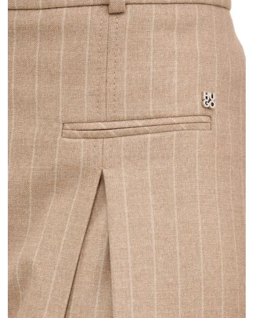 Pantaloni Gessati Con Piega di HUGO in Natural