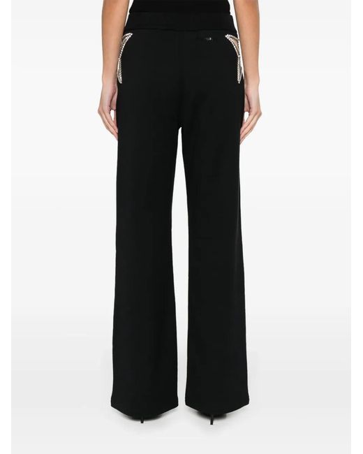 DSquared² Black Crystal-Embellished Track Pants