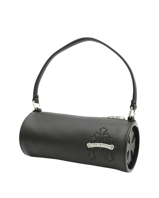 Chrome Hearts Black Grinds Leather Handbag for men