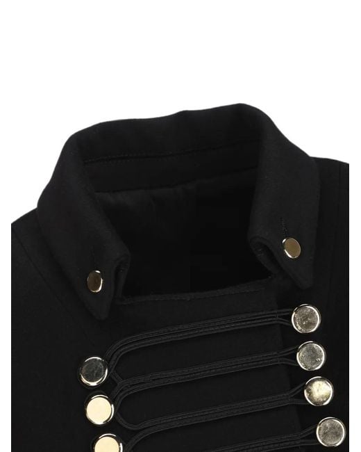 Cini Black Military-Style Button-Embellished Jacket