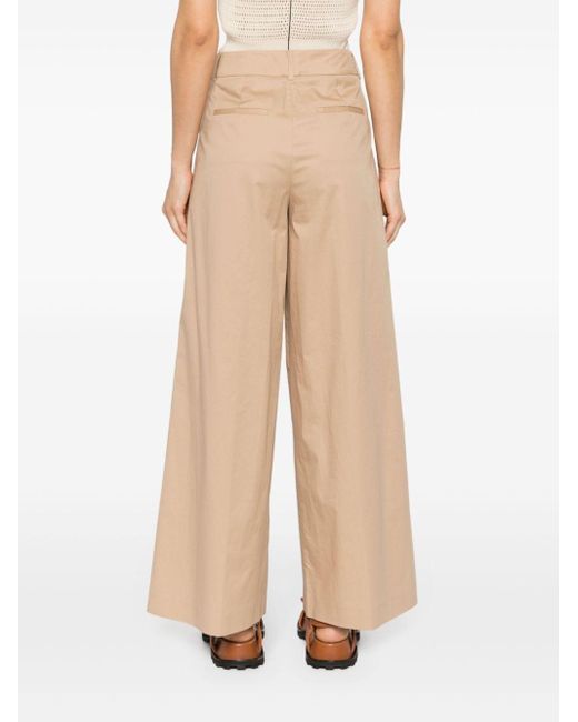 Peserico Natural Pleat-detail Palazzo Trousers