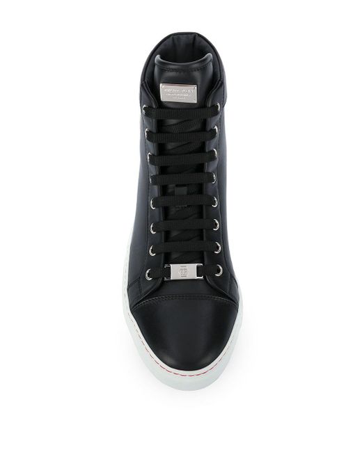 Philipp Plein Hi-top Leather Sneakers in Black for Men - Lyst
