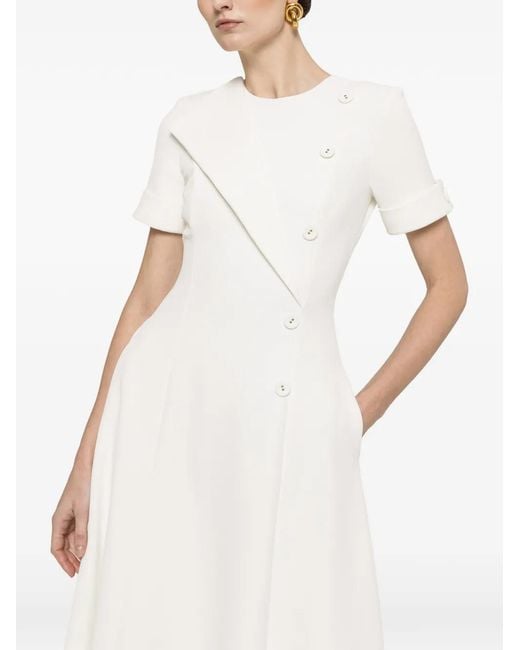 Nissa White A-Line Midi Dress