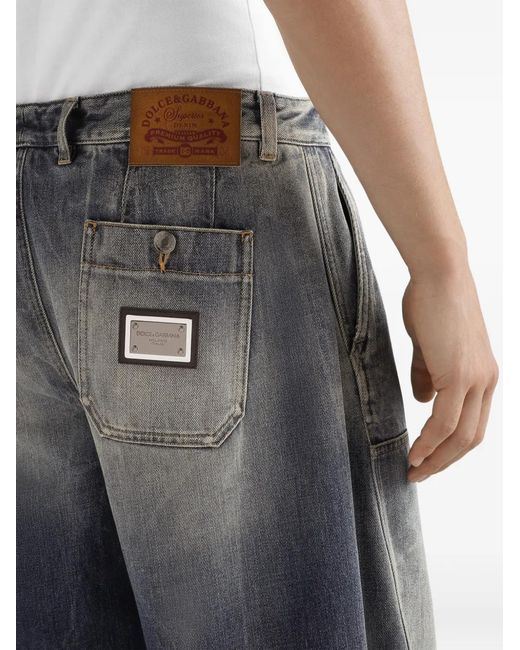 Dolce & Gabbana Gray Panelled Plaque Jeans for men