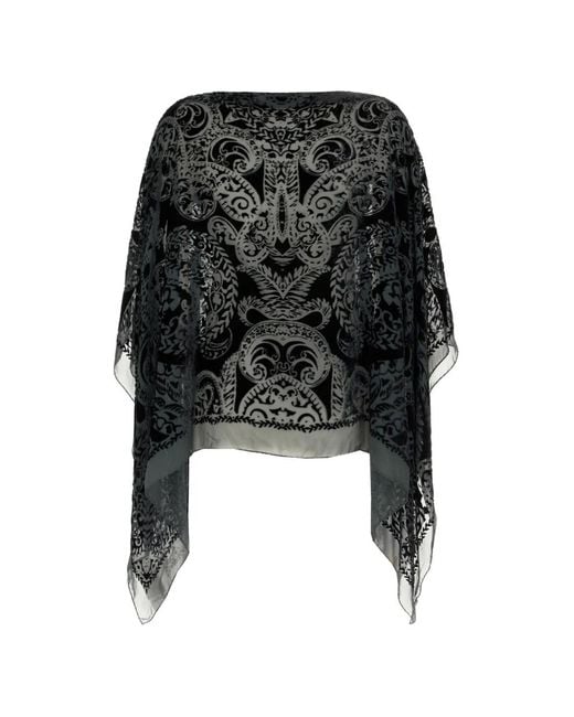 Etro Black Patterned Silk Blouse