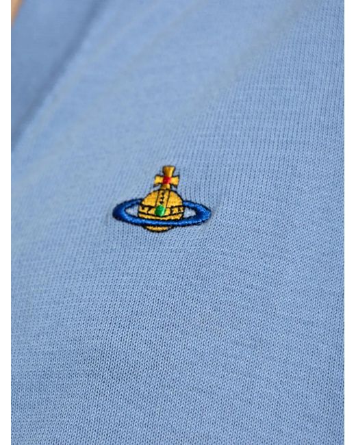 Vivienne Westwood Blue Orb-Embroidered Cardigan for men