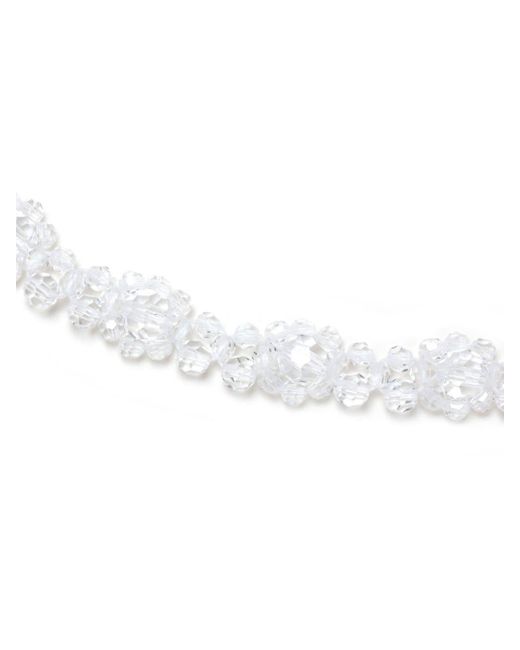 Simone Rocha White Flower Halskette mit Kristallverzierung