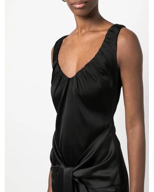V:PM ATELIER Black Knot-Detail Sleeveless Dress