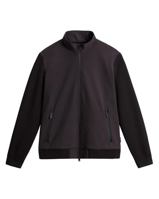Woolrich Blue Soft Shell Hybrid Jacket for men