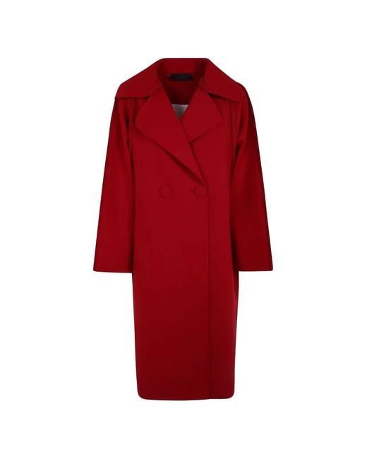 Maria Calderara Red Double-Breasted Coat