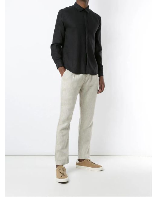 Handred Black Linen Shirt