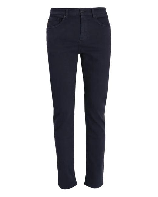 Boss Blue Five-Pocket Cotton Trousers for men