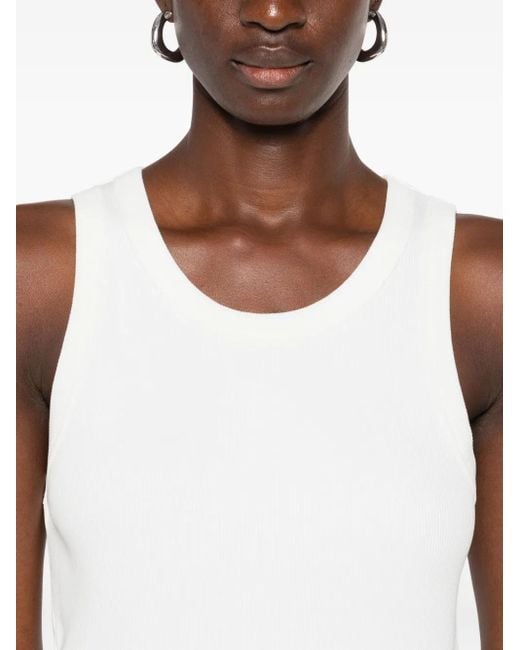Top con cuello redondo Marella de color White