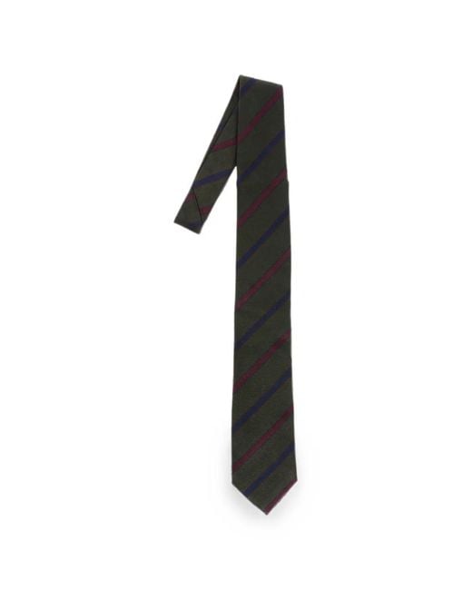 Corneliani Black Striped Silk Tie for men