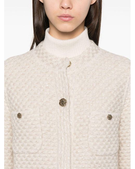 Bruno Manetti Natural Waffle-Knit Jacket