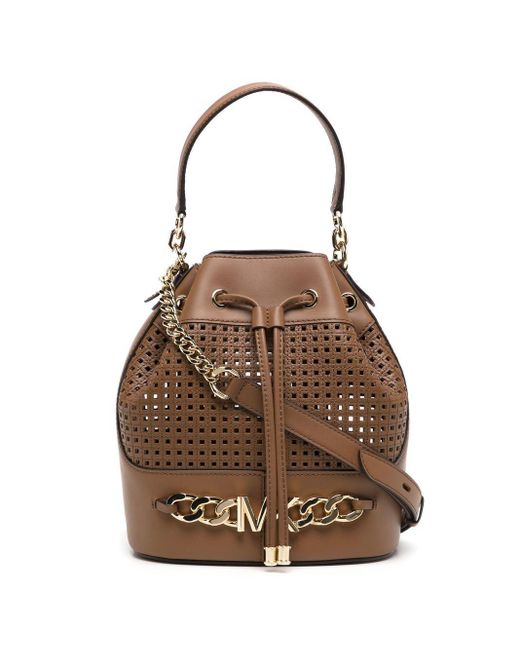 MICHAEL Michael Kors Devon Medium Leather Bucket Bag in Brown Lyst