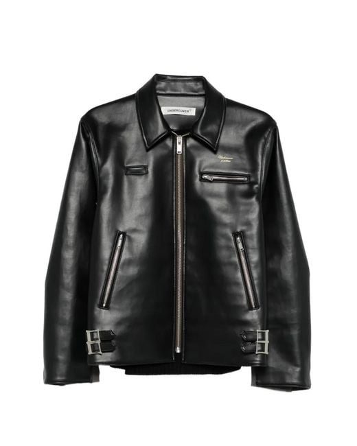 Undercover Black Zip Biker Jacket for men