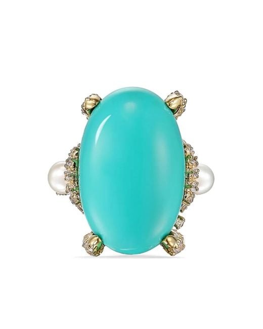 Anabela Chan Blue 18Kt Mermaid Cocktail Ring