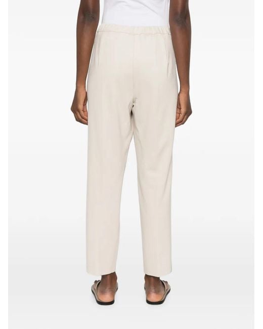 Marina Rinaldi White Button-Fastening Straight-Leg Trousers