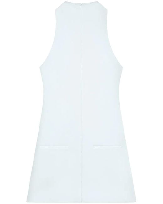 Courreges White Sleeveless Twill A-Line Dress