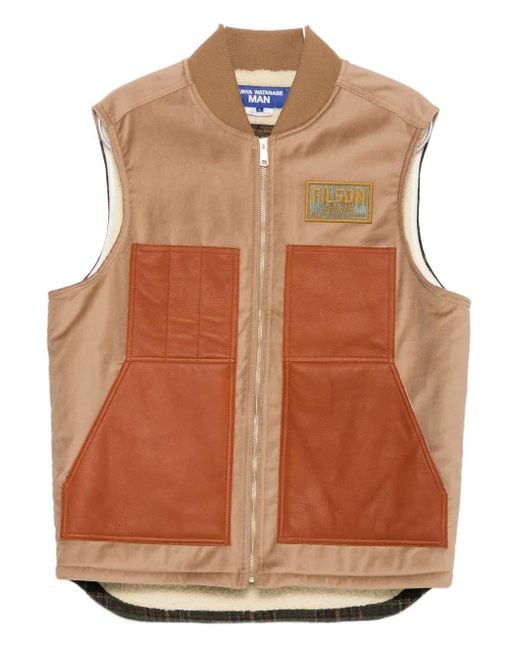 メンズ Junya Watanabe X Filson Logo-patch Zip-front Gilet Brown
