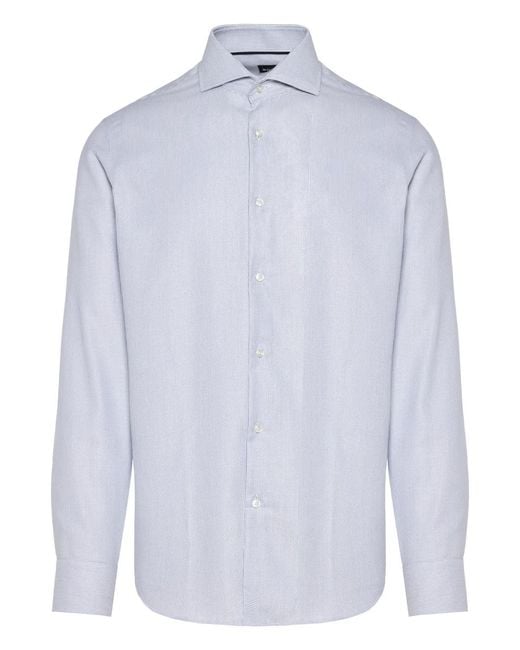 Camicia Con Bottoni di Boss in White da Uomo