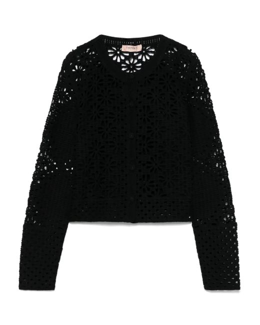 Twinset Black Open-Knit Cardigan