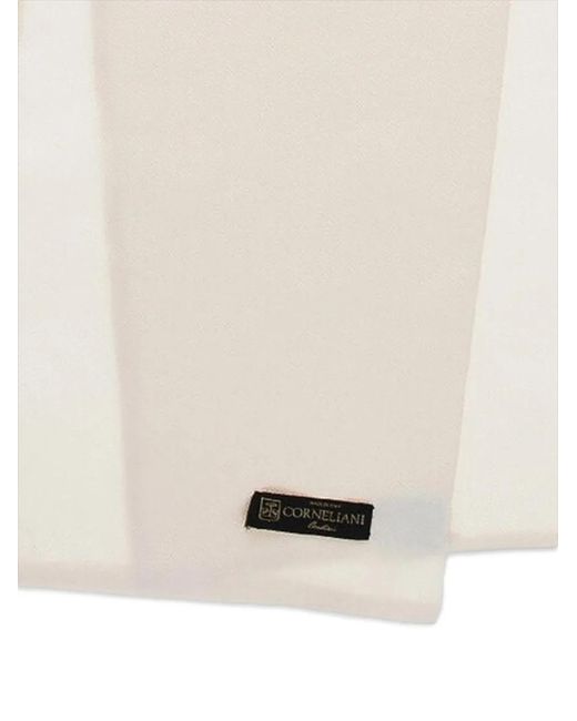 Corneliani White Logo-Patch Scarf for men