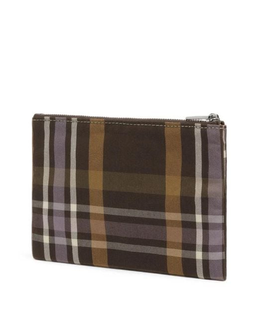 Bimba Y Lola Brown Hunter Tartan Jacquard Pocket Purse